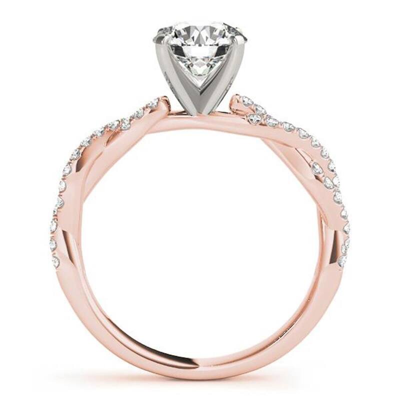 Auriya 14k Gold Twisted Moissanite Engagement Ring 1.20ctw