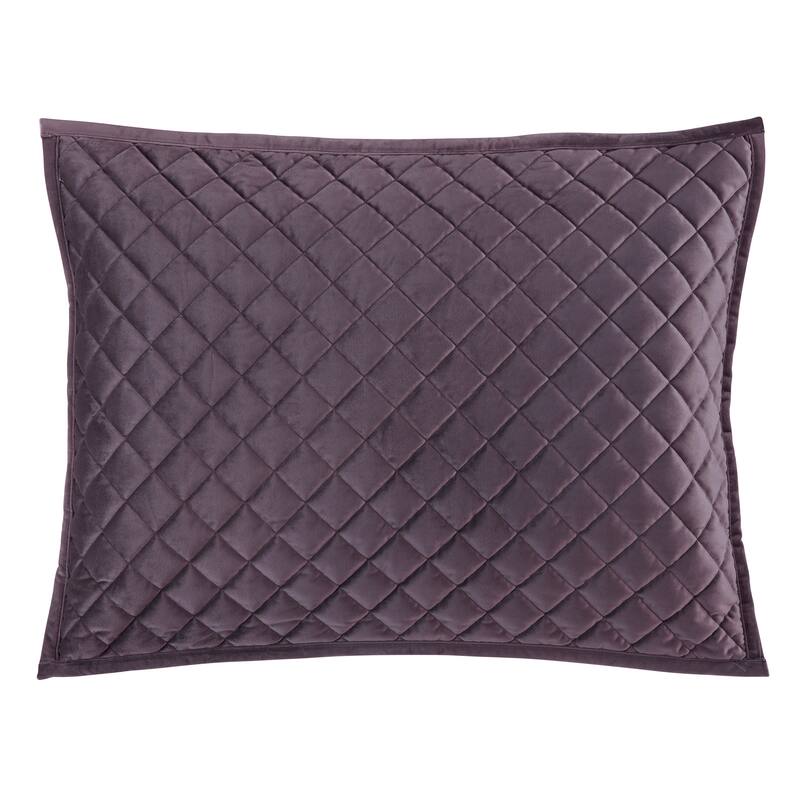 HiEnd Accents Velvet Diamond Quilted Pillow Sham Set, 2PC