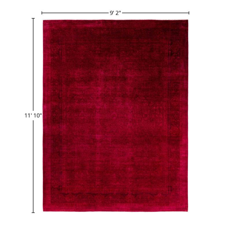 Overdyed One-of-a-Kind Hand-Knotted Area Rug - Pink - 9' 2" x 11' 10"