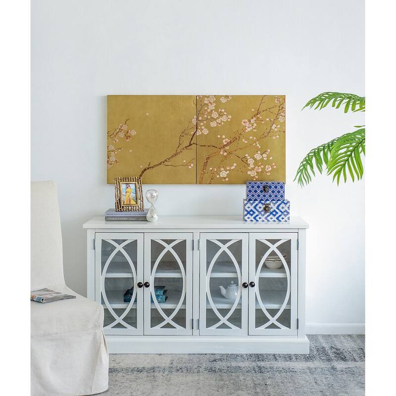 Modern Cherry Blossom Wall Decor Classic Furniture Wall Art, for Living Room, Dining Room Office, Bedroom