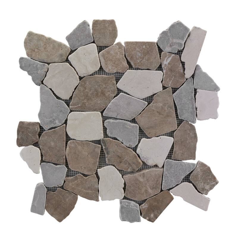 Full Eclectic 18 in. x 18 in. Marble Tumbled Wall and Floor Tile