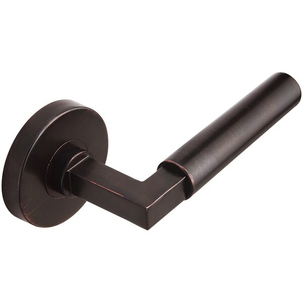 INOX RA221L462 Aurora Privacy Door Lever Set with 2-3/8" Backset, RA Series Round Rose, and TL4 28 Degree Latch
