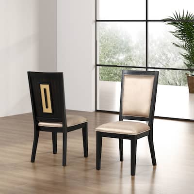Furniture of America Nyx Modern Espresso Wood Padded Dining Chairs (Set of 2)