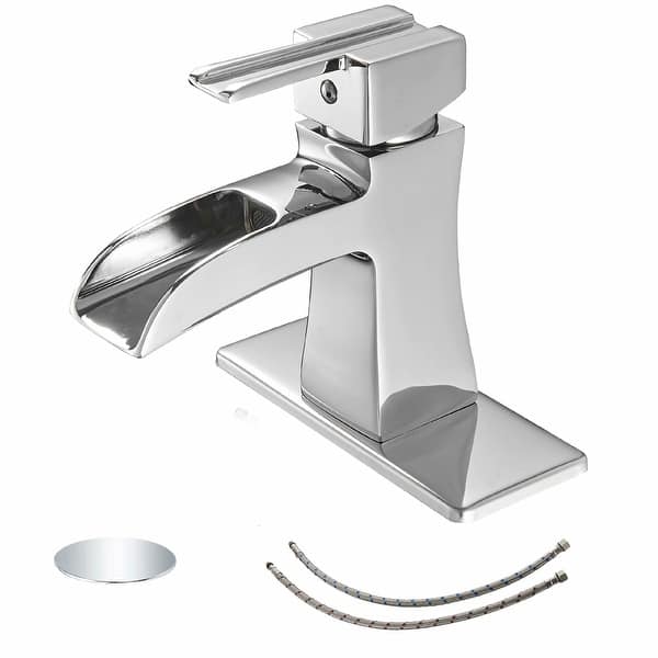 slide 2 of 49, Vibrantbath Vessel Sink Faucet Waterfall with Pop Up Drain Chrome
