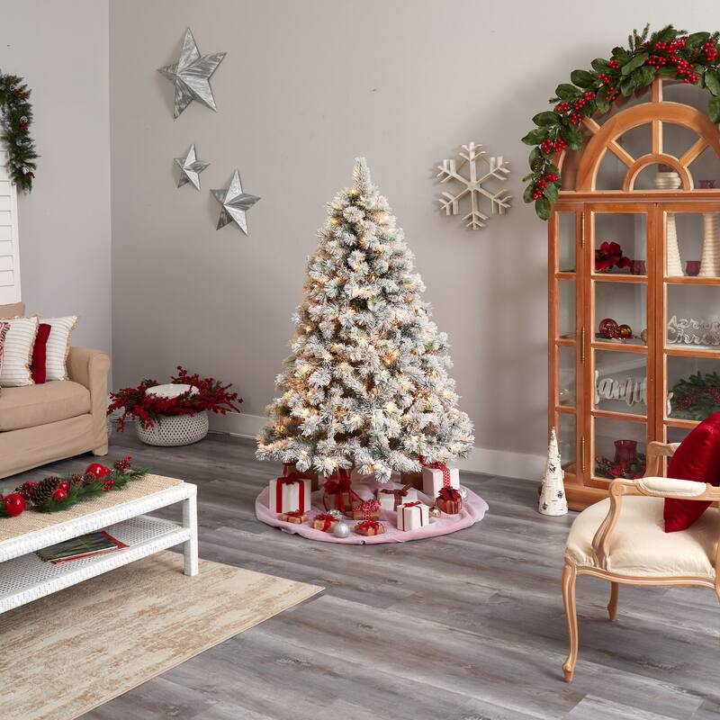 6Ft Artificial Pine Christmas Tree with Clear Lights - Pre-Lit Holiday Decor for Festive Home - Green - 72