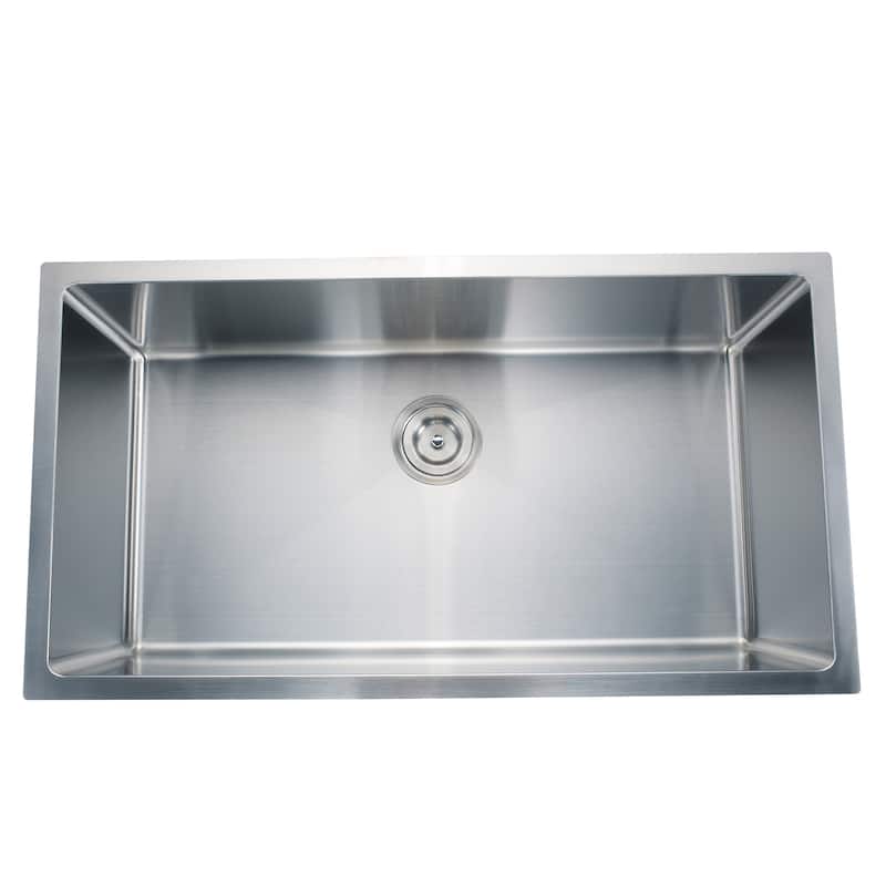 CB HOME 32" Pro Single Bowl Kitchen Sink,Undermount & Drop in Stainless Steel Kitchen Sink - 32''x19''x10'' - 32''x19''x10'' - stainless steel