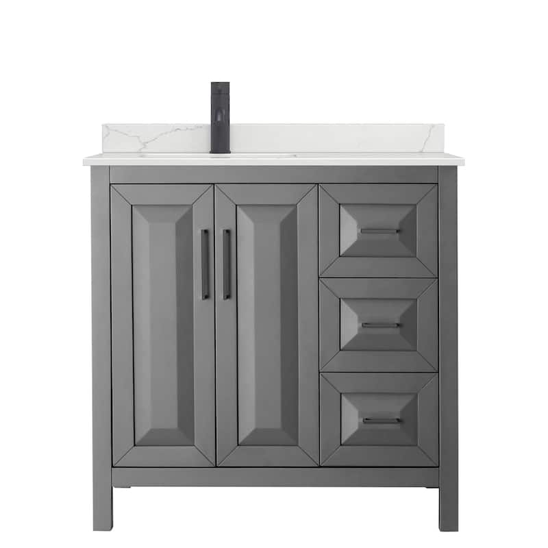Daria 36-inch Single Vanity, Single Hole Quartz Top