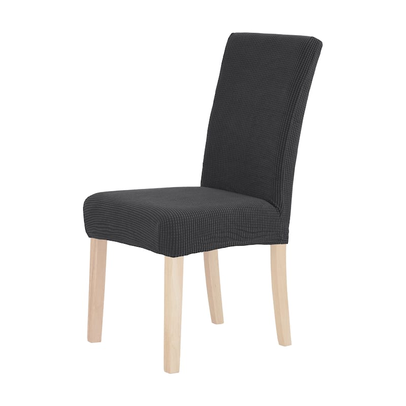 Deconovo Spill Proof Stretch Dining Chair Slipcovers Set of 4 - Grey