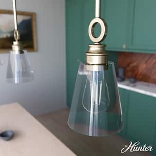 Hunter Klein 6" 1-Light Glass Mini Pendant - Kitchen Island, Dining Room - Industrial, Contemporary, Transitional
