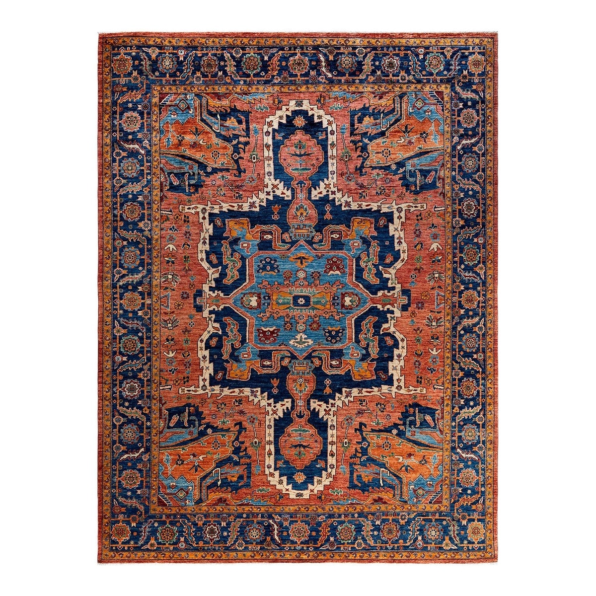 Serapi One-of-a-Kind Hand-Knotted Area Rug - Orange, 8' 11" x 11' 9" - 8' 11" x 11' 9"