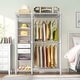 Garment Rack Clothes Rack, Closet Wardrobe with Shelves Freestanding ...