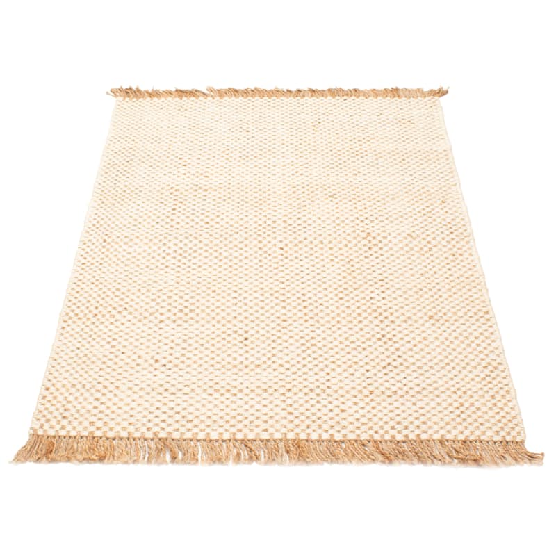 ECARPETGALLERY Flat-Weave Palas Denizli Cream Jute Kilim - 5'0 x 7'2