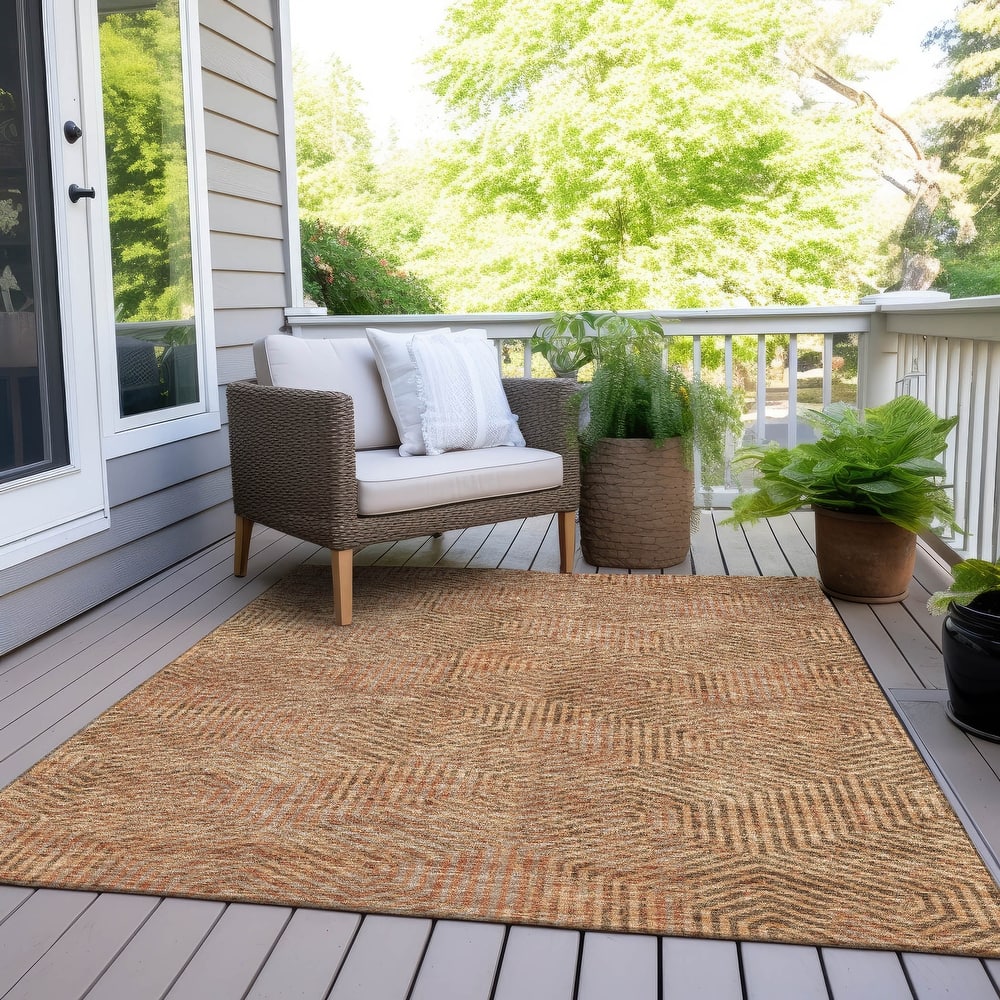 Machine Washable Indoor/ Outdoor Chantille Contemporary Maze Rug