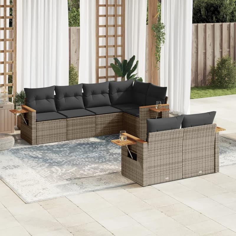 vidaXL Garden Sofa Set Grey - 24.4 x 33.5 x 27.2