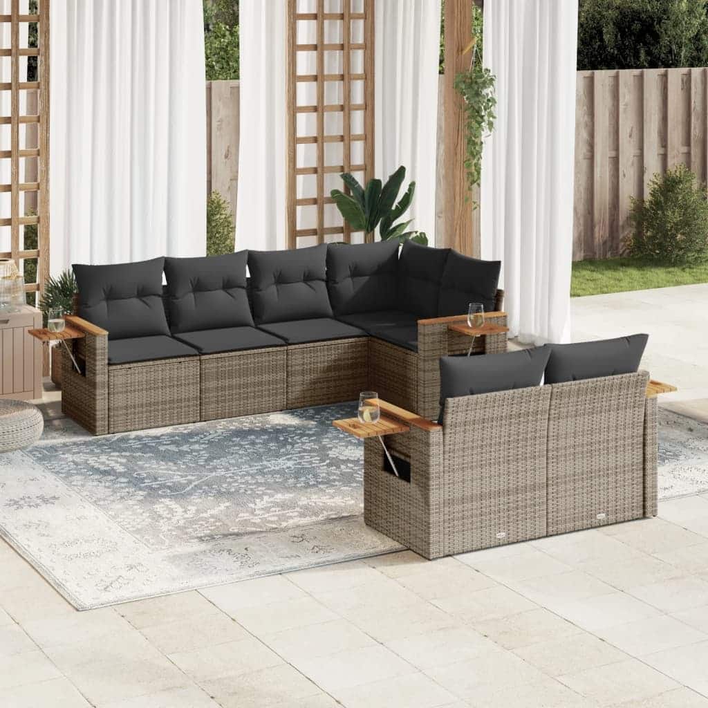 vidaXL Garden Sofa Set Grey - 24.4 x 33.5 x 27.2