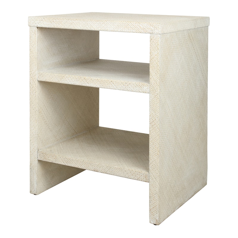 NPD Furniture Layne Nightstand with 2 Open Shelves - Whitewash