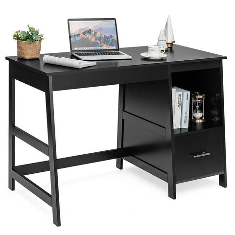 Gymax 47.5'' Computer Desk Trestle Desk Writing Study Workstation w/ 2