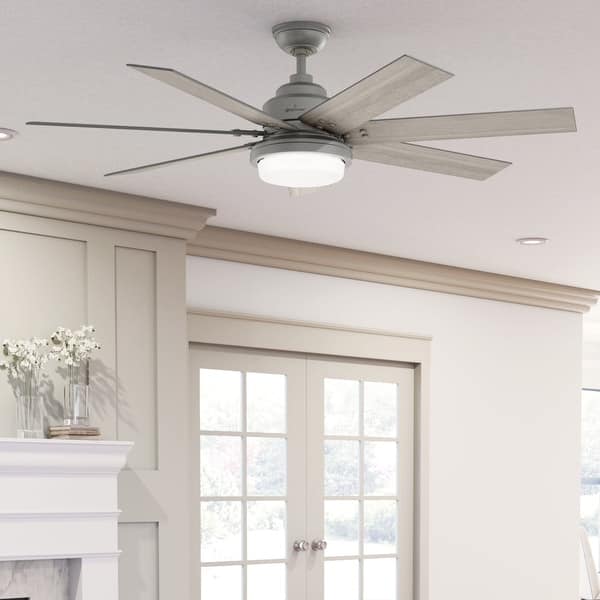 Hunter Radeon 44 In. Indoor Matte White Smart Ceiling Fan With Light Kit And Wall Switch 50955