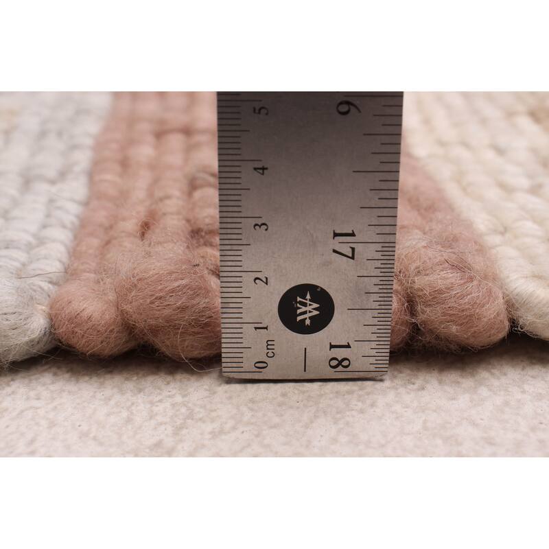 ECARPETGALLERY Braid weave Sienna Cream, Navy Wool Rug - 4'0 x 5'7
