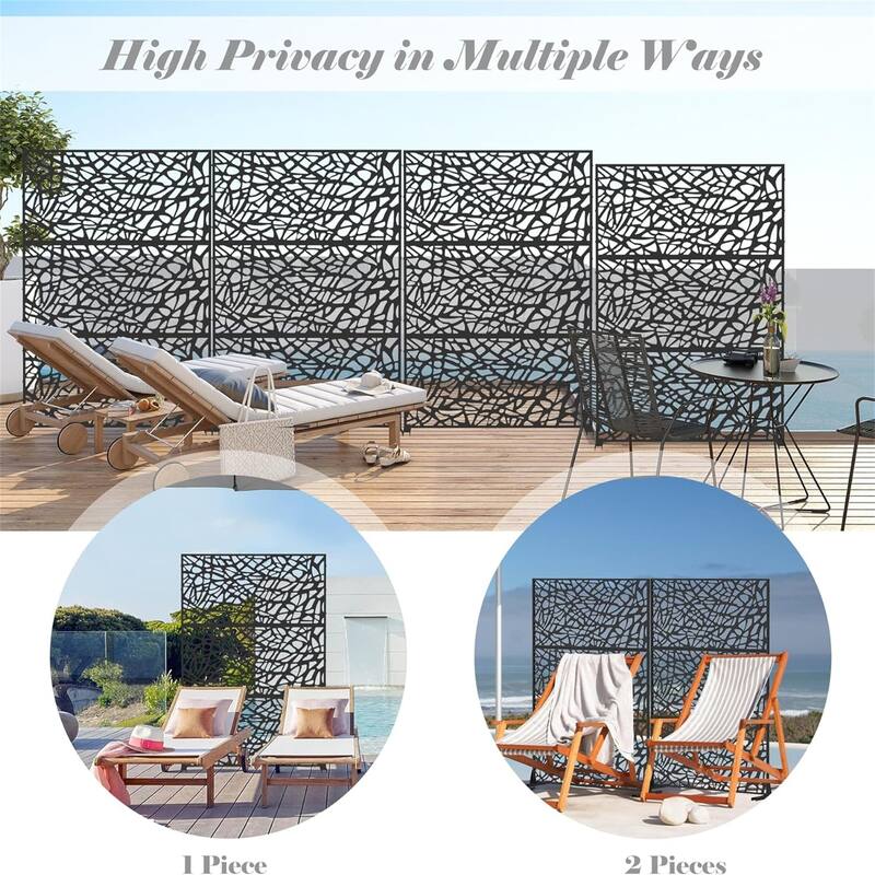 70.75 in. H Outdoor Privacy Screen Panels, Mesh Shape