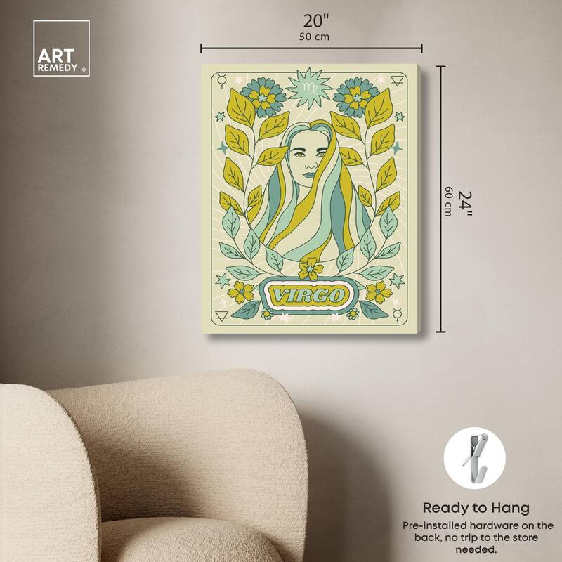 Virgo Stars Card Canvas by Art Remedy, Gallery Wrapped