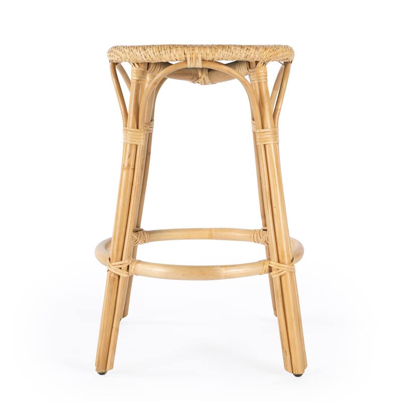 Tobias 24" Rattan Round Counter Stool