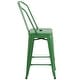 preview thumbnail 86 of 97, 24'' High Metal Indoor-Outdoor Counter Height Stool with Back