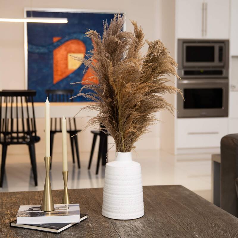 Dried Pampas Artificial Floral Arrangement with Vase - 30"