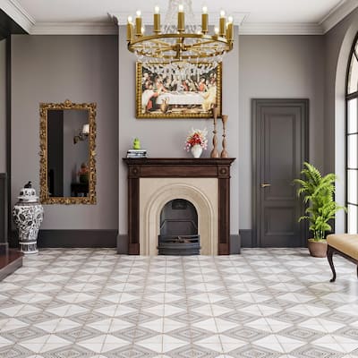 Merola Tile Kings Rombos Nero 17-5/8" x 17-5/8" Ceramic Floor and Wall Tile