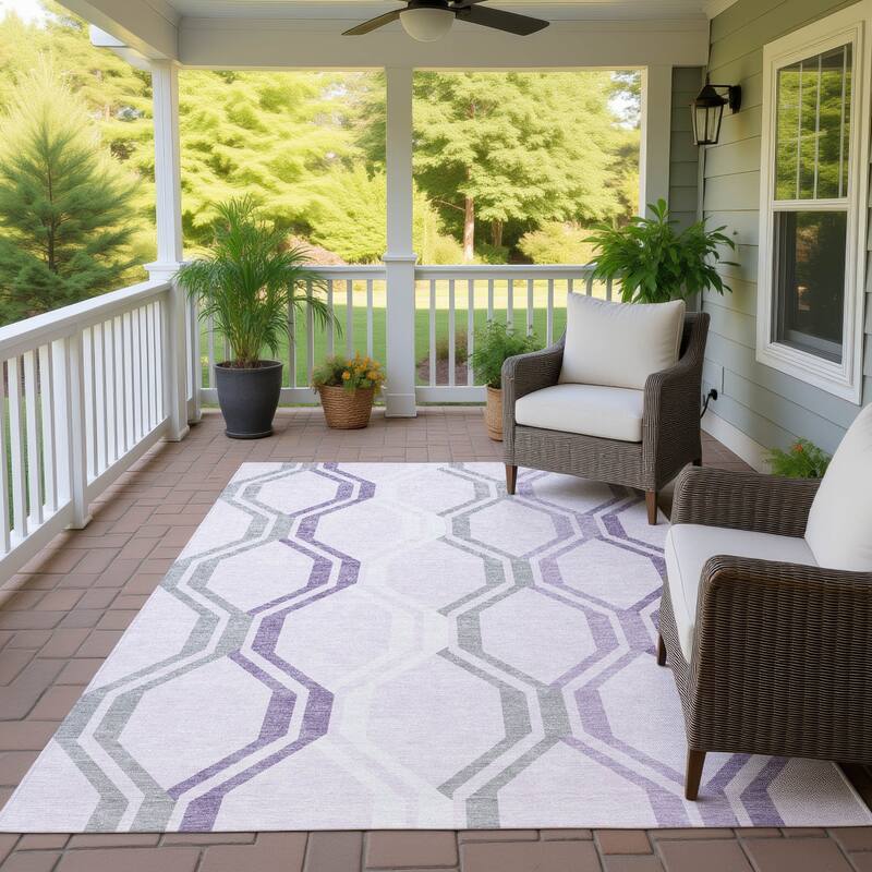 Machine Washable Indoor/ Outdoor Contemporary Dimensions Chantille Rug