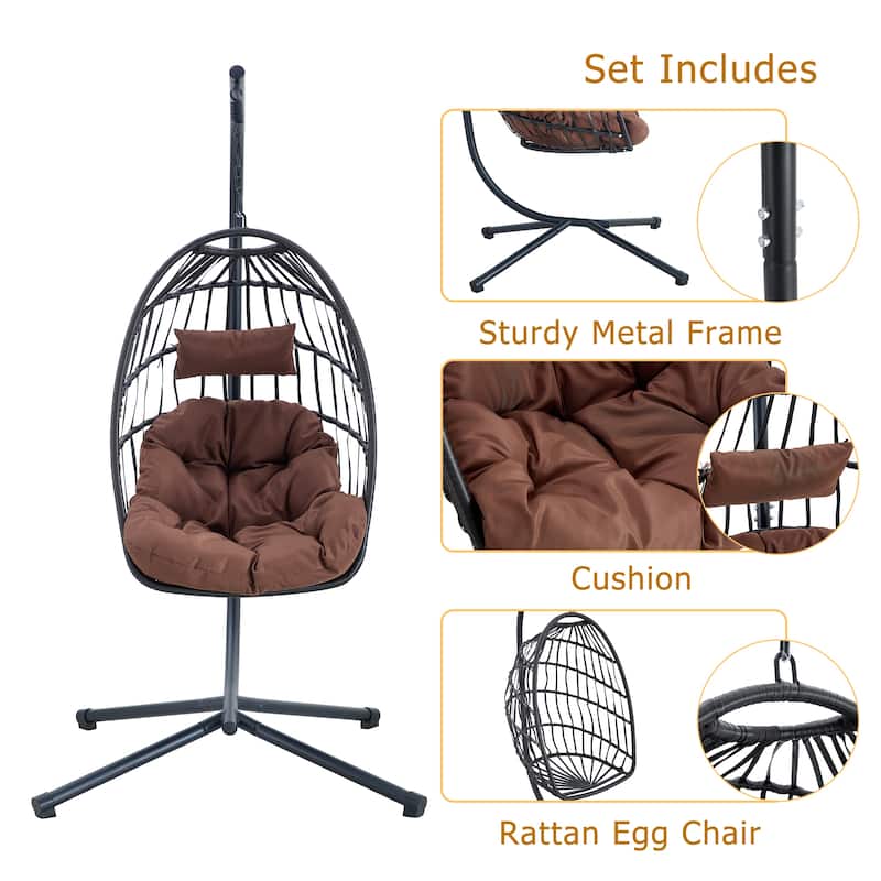 Iron Wicker Hanging Egg Chair