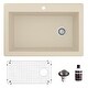 preview thumbnail 51 of 64, Karran Drop-In Quartz 33 in. 1-Hole Single Bowl Kitchen Sink Kit Bisque