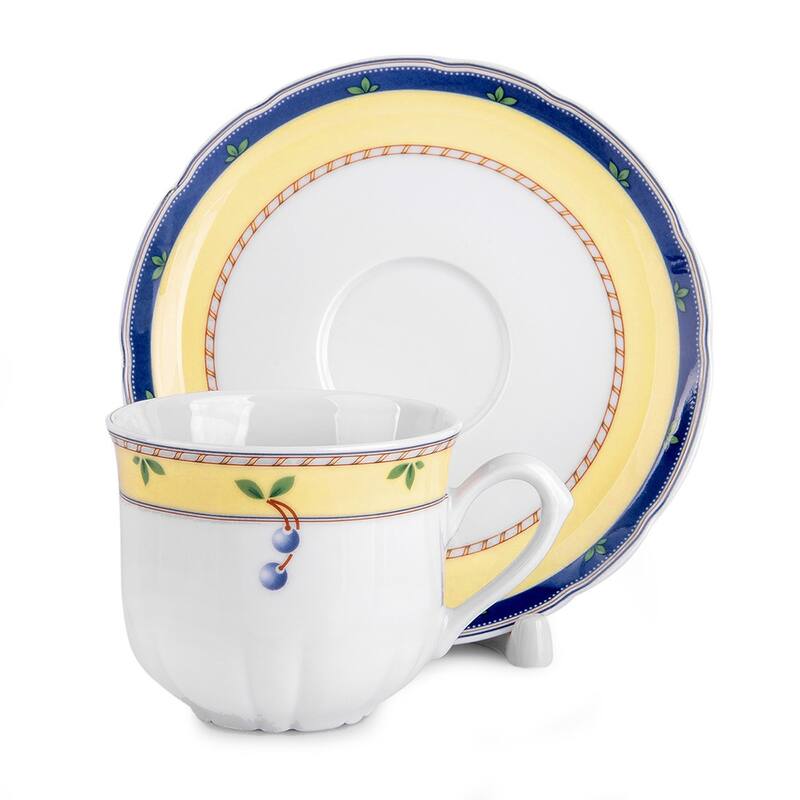 Blueberry Porcelain Tea Set of 14 for 6 pers.