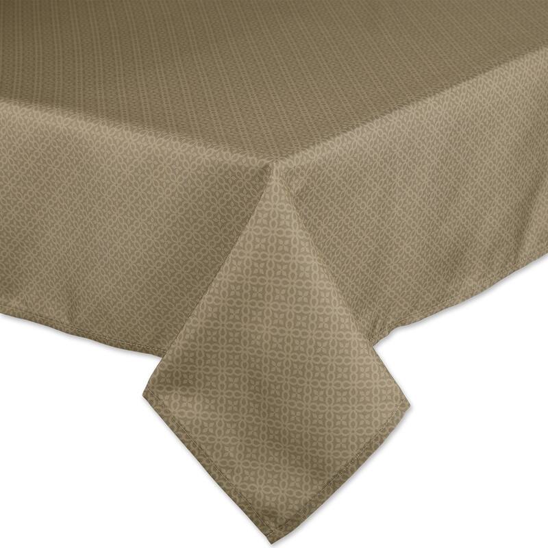 DII Stone Tonal Lattice Print Outdoor Tablecloth With Zipper 60 Round