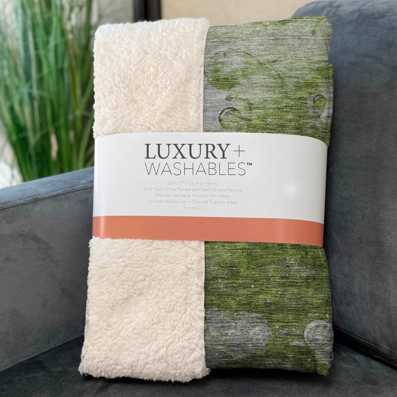 Premium Machine Washable Abstract Modern Sherpa Throw Blanket