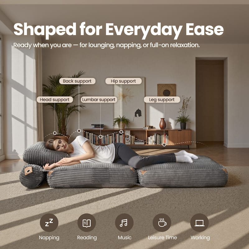 OVIOS Corduroy Foldable ​Compressed Sleeper Sofa