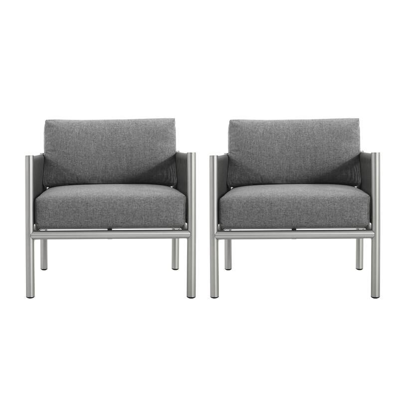 Brickell Outdoor Patio Club Chairs with Cushions by Christopher Knight Home