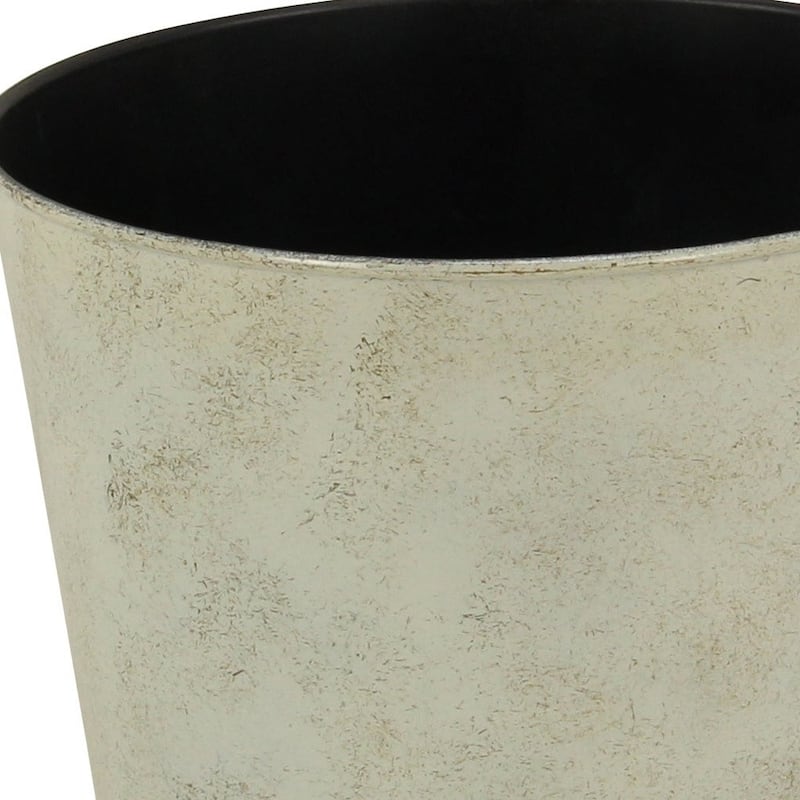 HomeRoots 9" Gray Recycled Plastic Indoor Outdoor Round Nursery Pot