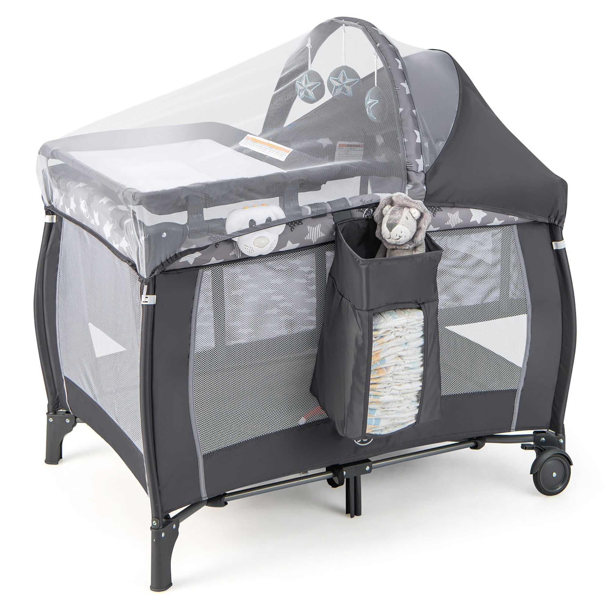 Gymax 4 in 1 Portable Baby Playard Nursery Center Bassinet w Music On Sale Bed Bath Beyond 38006835