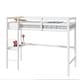 preview thumbnail 37 of 52, Twin Size High Loft Bed with Desk Underneath, Rubberwood Frame, Safety Guardrail and Ladder for Teens, Kids, Dorm or Bedroom