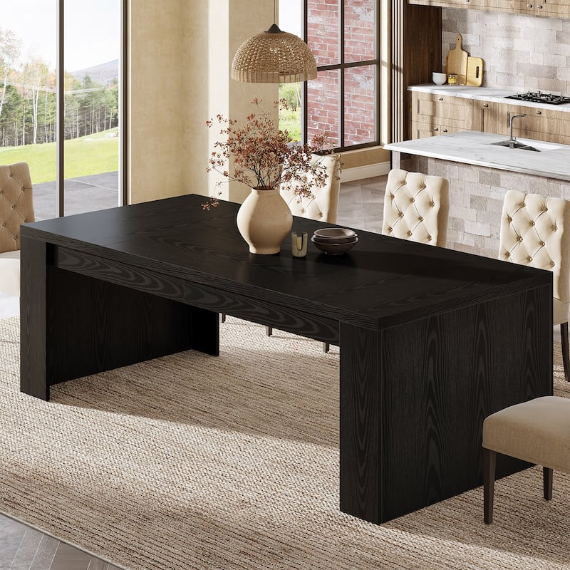 70.86-Inch Rectangular Dining Table for 6-8, Farmhouse Wooden Kitchen Table