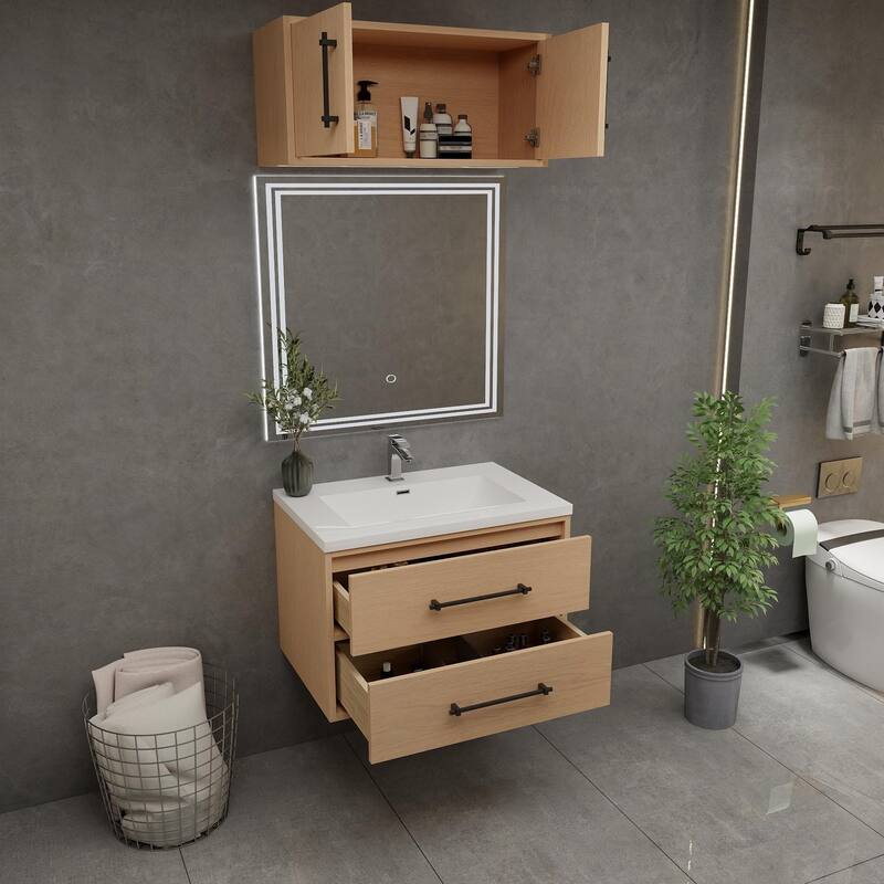 Victoria 30'' Wall-Mounted Vanity Set with Motion Sensor LED light Top Cabinet.