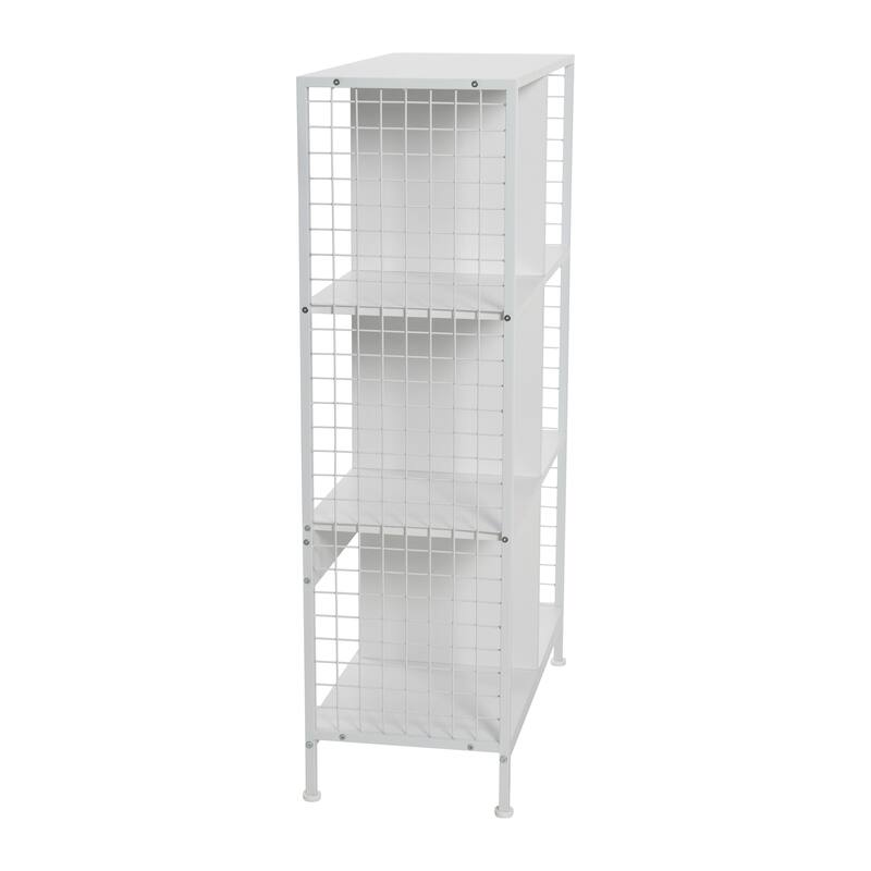 Household Essentials Cube Wall Shelves, 6 Cube Storage Wall Unit with Metal Mesh