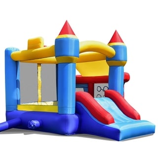 Gymax Inflatable Kids Bounce House Castle Bouncer Slide Without Blower