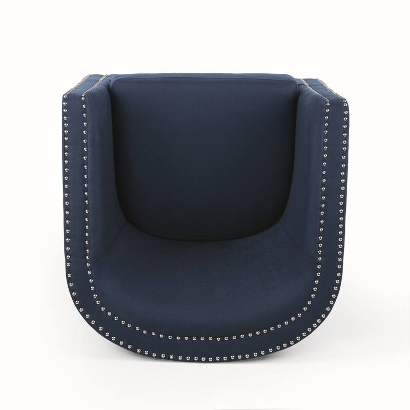 Linen Swivel Chair With Iron Legs