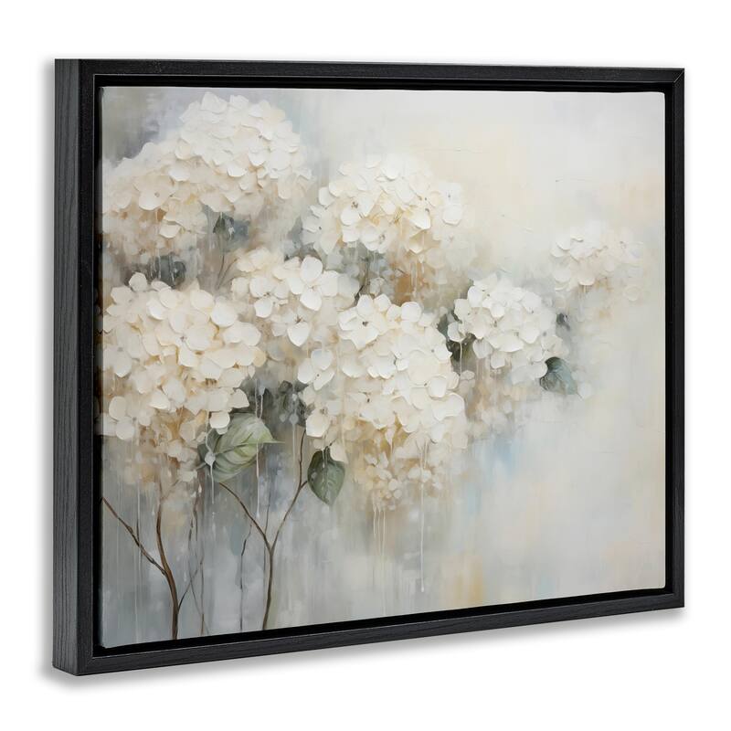 Stupell Subtle Fading White Hydrangeas Framed Floater Canvas Wall Art Design By Arlington Prints