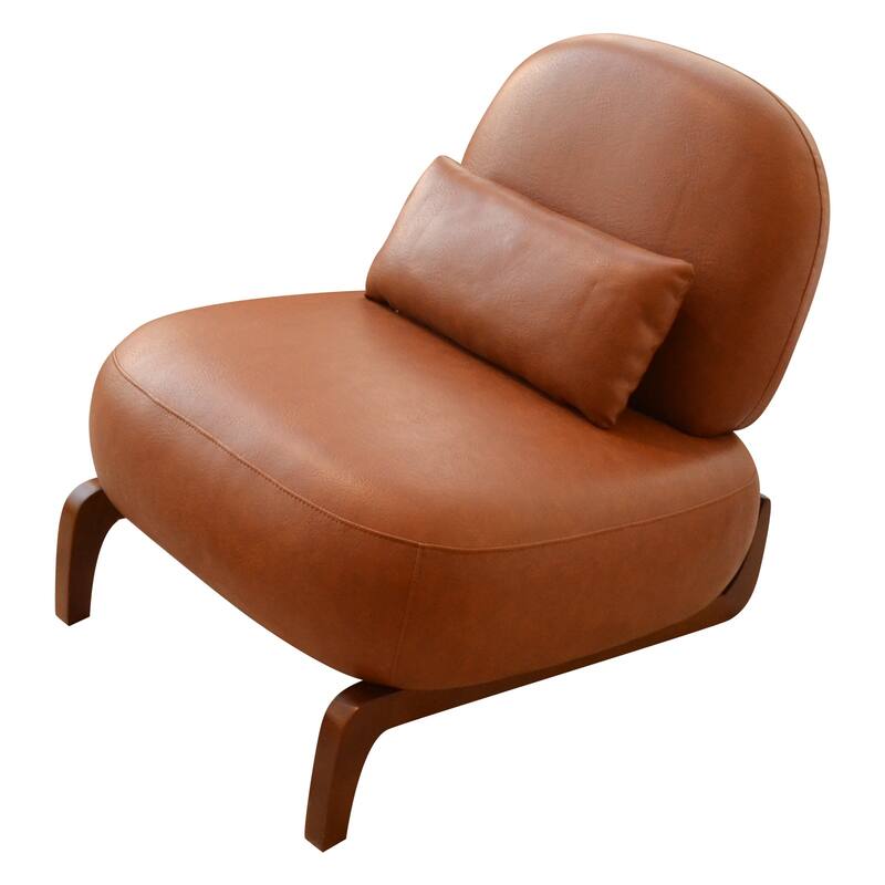 Accent Chair with Solid Wood Legs - Brown