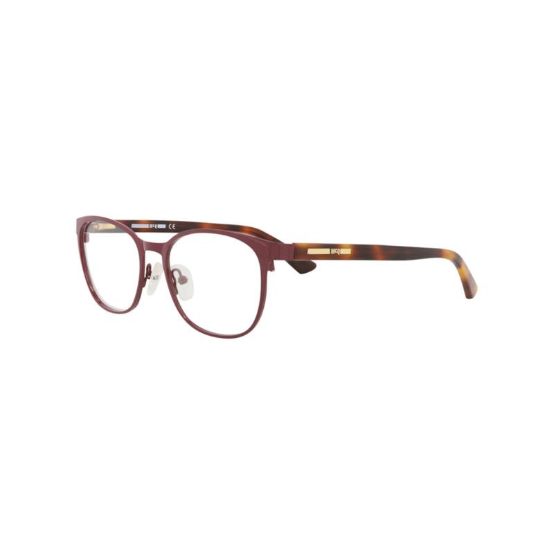 McQ Alexander McQueen Square-Frame Metal Optical Frames - Burgundy Avana Transparent - N/A