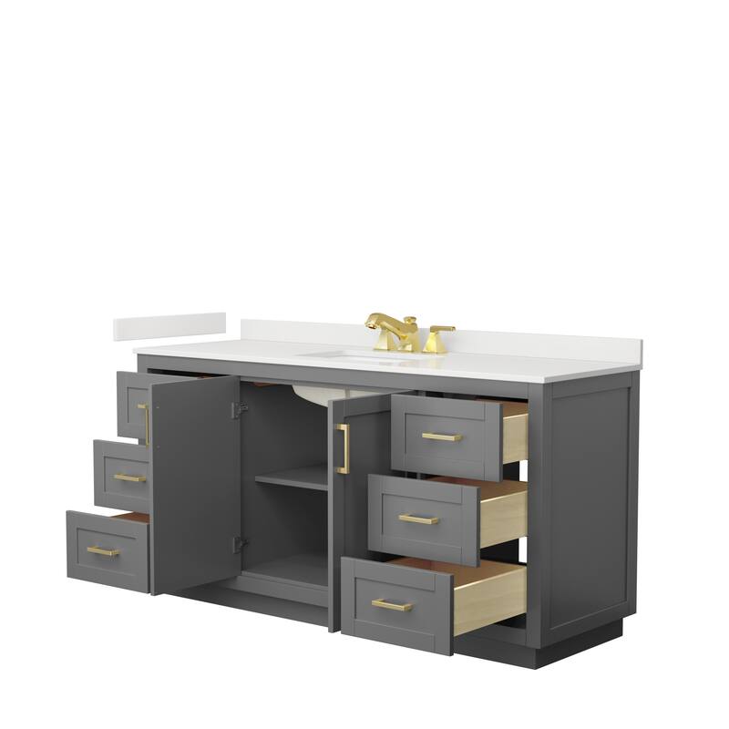 Miranda 66-inch Single Vanity, Quartz Top