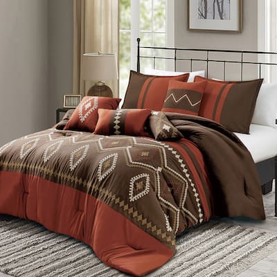 Shatex Chiriga 7 Pieces Bedding Comforter Set All-season Reversible Bed in a Bag